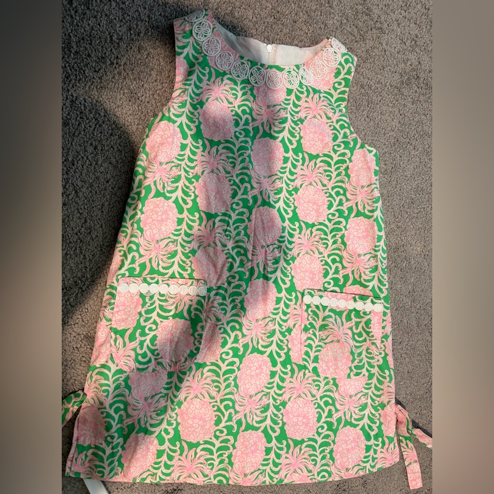 Lilly Pulitzer Green and Pink Kids Casual Dress